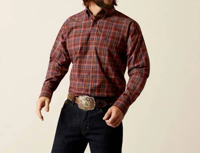 Ariat Scotty Classic Fit Shirt In Dark Red In Brown