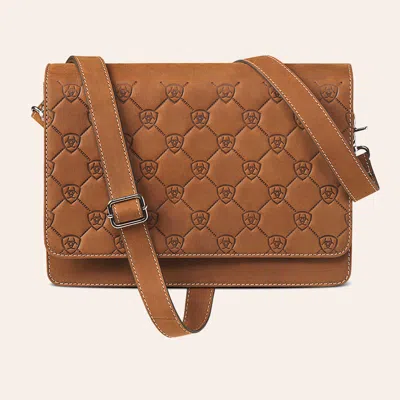 Ariat Selma Hazelnut Checked Crossbody Messenger Bag In Brown