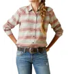Ariat Serape Button Down Shirt In Sagebrush In Pink