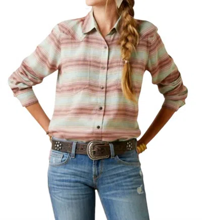 Ariat Serape Button Down Shirt In Sagebrush In Pink