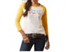 Ariat Serape Logo Top In White/yellow