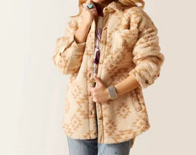 Ariat Sherpa Shirt Shacket In Natural Southwest Print In Multi