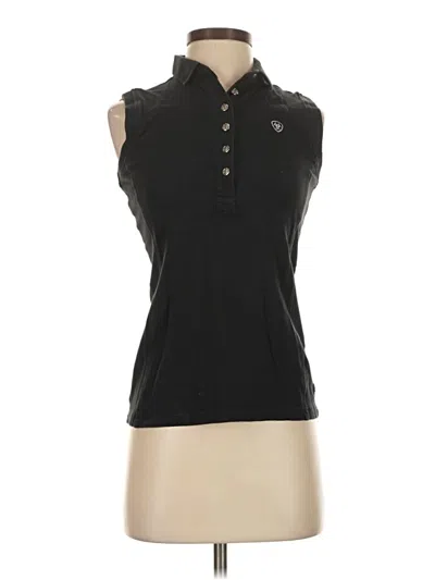 Pre-owned Ariat Short Sleeve Polo Shirt In Black