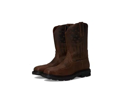 Ariat Sierra Shock Shield Patriot Steel Toe Work Boots In Brown