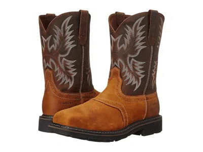 ARIAT SIERRA WIDE SQUARE COWBOY BOOTS AGED BARK: 11 D - MEDIUM, FULL GRAIN LEATHER/LEATHER