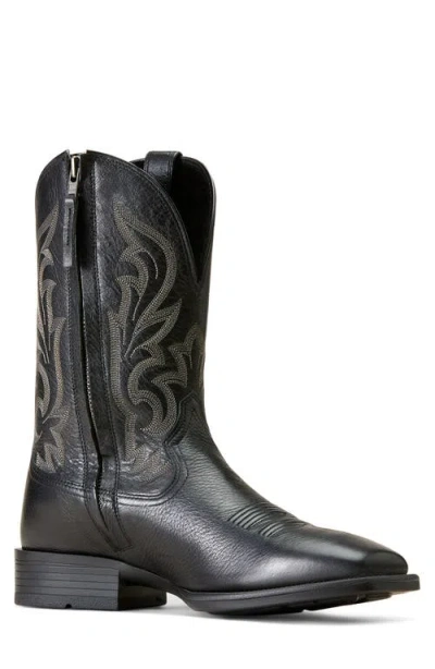 Ariat Slim Zip Ultra Western Boot In Black Deertan