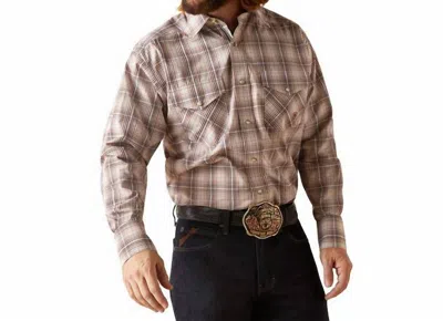 Ariat Snap Nicolai Shirt In White/brown