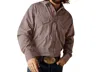 Ariat Snap Pro Series Shirt In White/brown In Brown