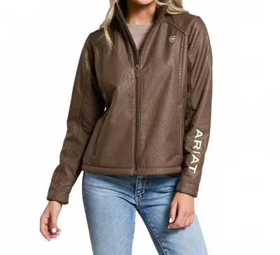 Ariat Softshell Faux Leather Jacket In Brown