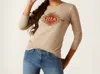 Ariat Southwest Logo T-shirt In Oatmeal Heather In Grey