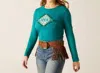 Ariat Southwest Logo T-shirt In Teal In Blue