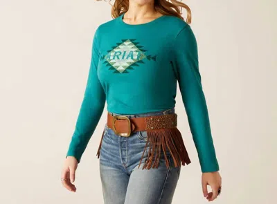 Ariat Southwest Logo T-shirt In Teal In Green