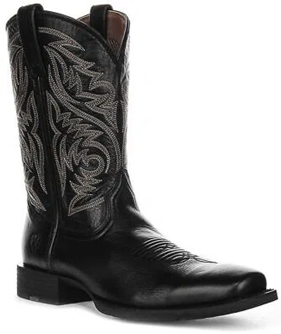 Pre-owned Ariat Sport Herdsman 4lr Tech Western Cowboy Mens Boots Black Us 6- 13