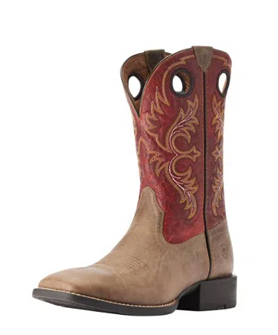 Ariat Sport Rodeo Boot In Tan/orange In Multi