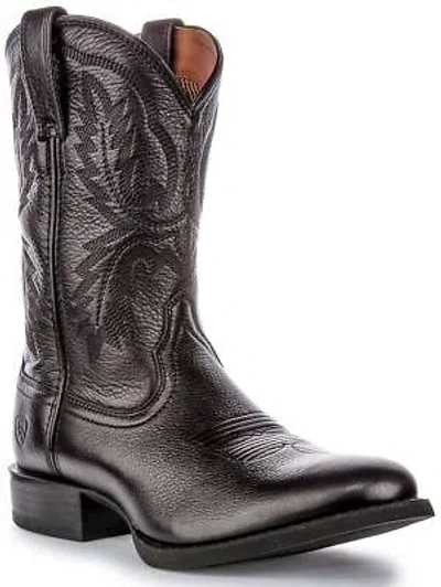 Pre-owned Ariat Sport Stratten Mens Boot Black Size Us 6 - 13