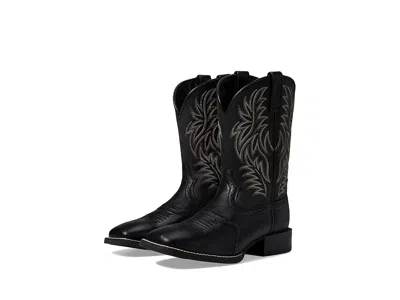 Ariat Sport Western Wide Square Toe Cowboy Boots Black Deertan/black : 12 Ee - Wide, Leather