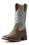 Ariat Sport Wide Square Toe Cowboy Boot In Brown