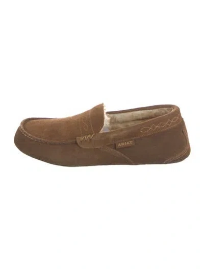 Pre-owned Ariat Suede Loafers In Brown