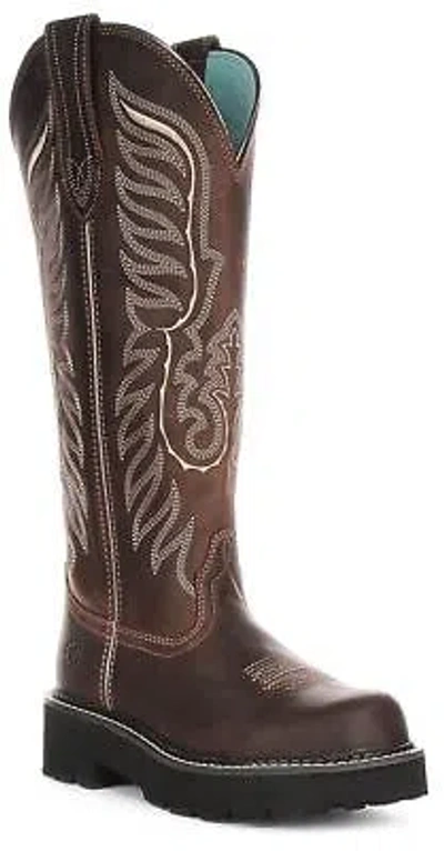 Pre-owned Ariat Tallbaby 4lr Tech Knee High Leather Western Womens Boot Brown Us 5 - 11