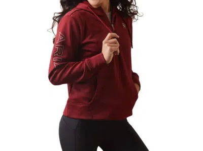Ariat Tek Half Zip Hoodie Jacket In Pomegranate In Red