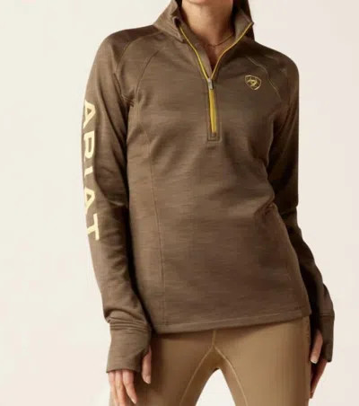 Ariat Tek Team 1/2 Zip Sweatshirt In Canteen In Brown