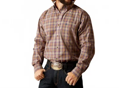 Ariat Terry Classic Fit Shirt In Dark Blue In Brown