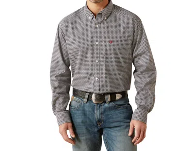 Ariat Tobias Classic Fit Shirt In Black In Gray
