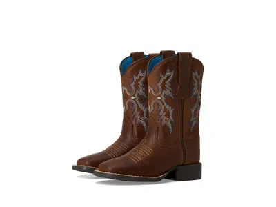 Ariat Tombstone Medium Square Toe Western Boots (toddler/little Kid/big Kid) Kids Shoes Distressed Brown :