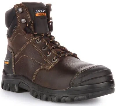 Pre-owned Ariat Treadfast 6 Inch Waterproof Steel Toe Work Mens Boot Dark Brown Us 7 - 13
