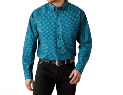 Ariat Tyce Classic Fit Shirt In Dark Teal In Blue