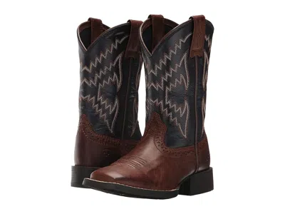 Ariat Tycoon (toddler/little Kid/big Kid) Cowboy Boots Brazen Brown/arizona Sky : 6 Big Kid M, Full Grain 