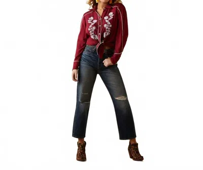 Ariat Ultra High Rise Tomboy Straight Jean In Bora Bora In Animal Print