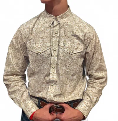 Ariat Wellington Classic Fit Shirt In Khaki In Multi