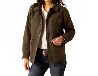 Ariat Western Canvas Chore Jacket In Earth In Green
