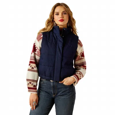 Ariat Western Swirls Vest In Denim In Blue