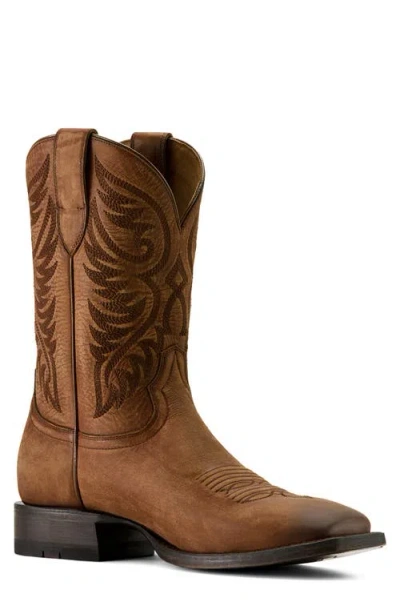 Ariat Wiley Wide Square Toe Cowboy Boot In Burgundy