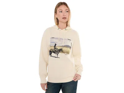 Ariat Wish You Were Here Hoodie Women's Sweatshirt Parchment: Md, Cotton/polyester In Neutral