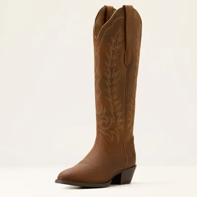 Pre-owned Ariat Women's 10053783 Heritage R Toe Tall Stretchfit Western Boot Brown