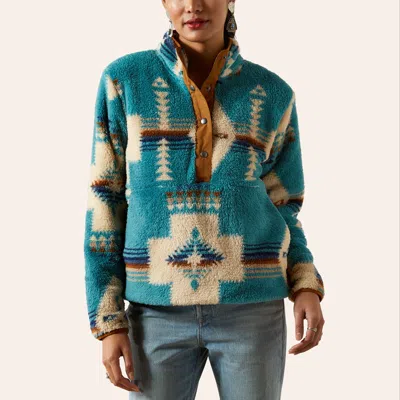 Ariat Women's Agave Berber Aztec Print Sweatshirt In Blue