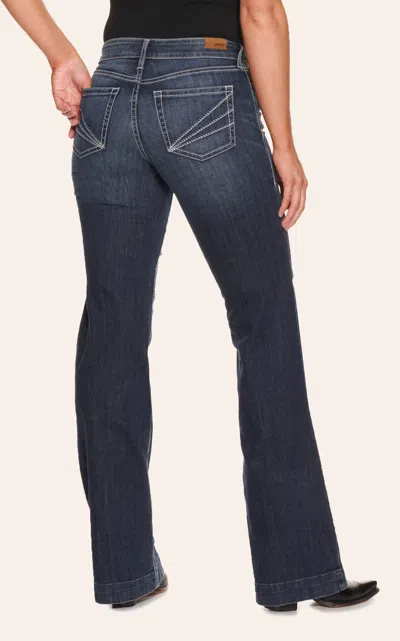 Ariat Women's Aisha Missouri Dark Wash Trouser Leg Jeans In Blue