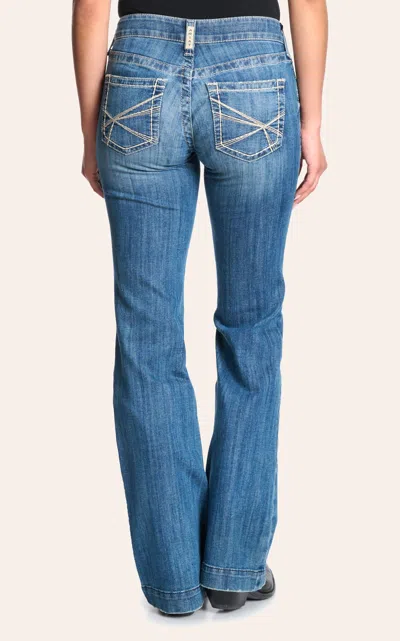 Ariat Women's Alina Malaysia Medium Light Trouser Leg Jeans In Blue