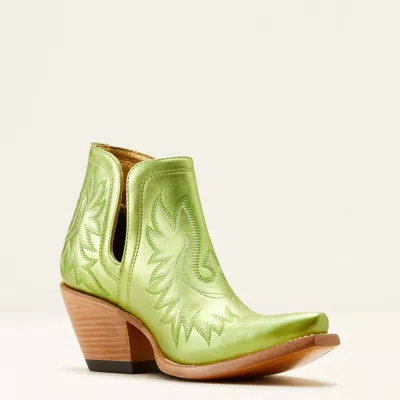 Ariat Women's All Leather Dixon X Toe Western Bootie In Electric Green Apple
