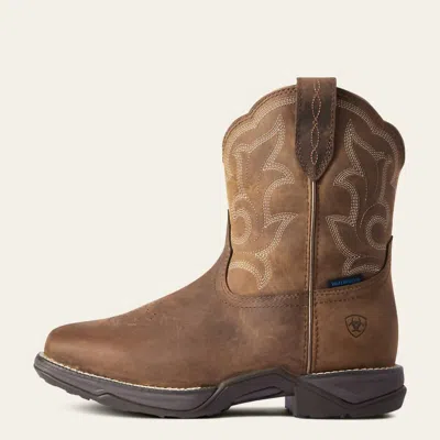 Ariat Women's Anthem Shortie Ii Waterproof Western Boots - Medium/wide In Distressed Brown In Multi