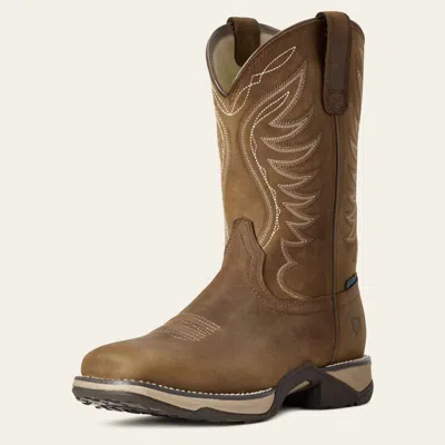 Ariat Women's Anthem Waterproof Western Boots - Medium In Distressed Brown In Multi
