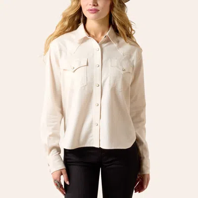 Ariat Women's Asheville Sea Salt Long Sleeve Pearl Snap Western Shirt In Neutral
