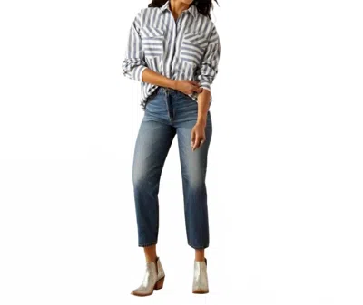 Ariat Women's Baggy Button Up Shirt In Coastal Stripe In Multi
