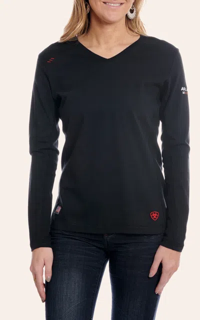 Ariat Women's Black Ac Long Sleeve Fr Work Shirt