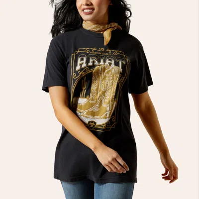 Ariat Women's Black & Gold Boots Logo T-shirt