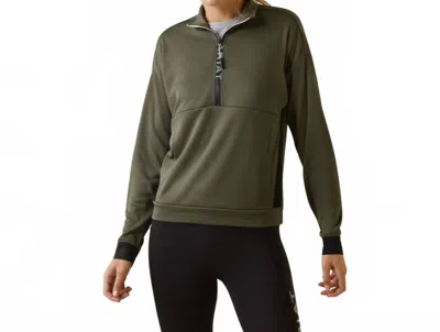 Ariat Women's Breath Zip Sweatshirt In Beetle In Green