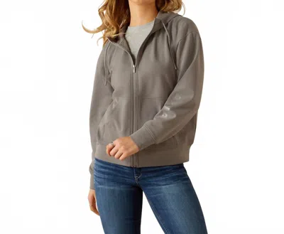 Ariat Women's Breeze Full Zip Hoodie In Smoke Pearl In Gray